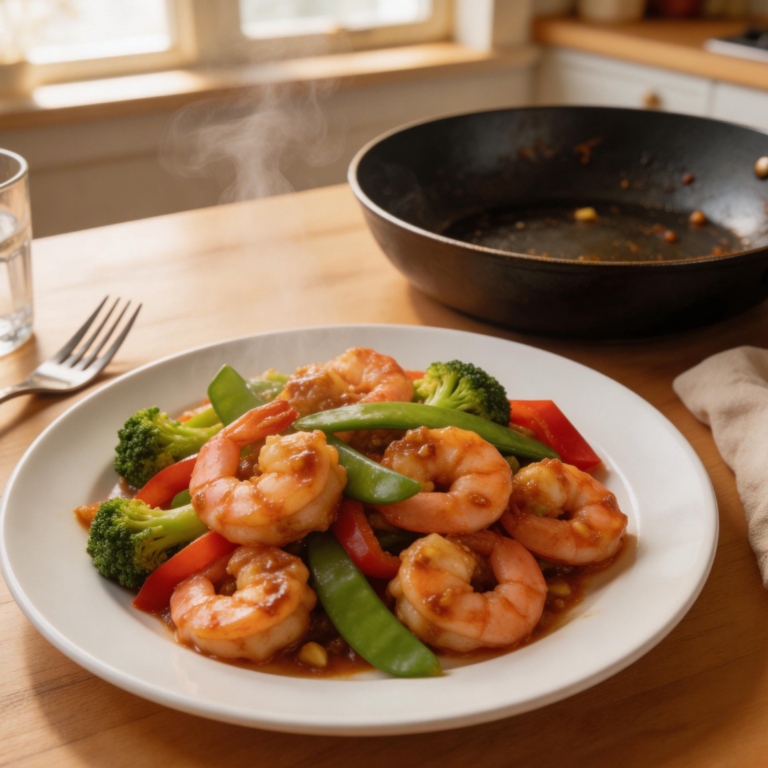 honey garlic shrimp stir fry recipe ready in 15 minutes!